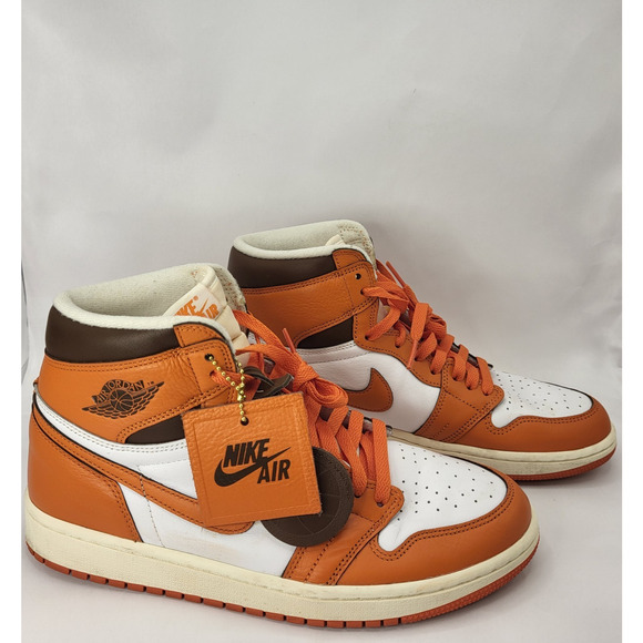 Nike Air Jordan 1 Mid White and Orange Men\'s Athletic Shoes main image 5